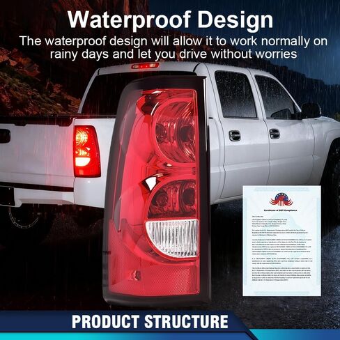 مصابيح خلفية PIT66 متوافقة مع 2003 2004 2005 2006 Chevy Silverado 1500 2500 3500 مجموعة مصابيح الإضاءة الخلفية LED المصابيح الخلفية اليسرى واليمنى، تتضمن المصابيح وحزام الأسلاك in Saudi Arabia
