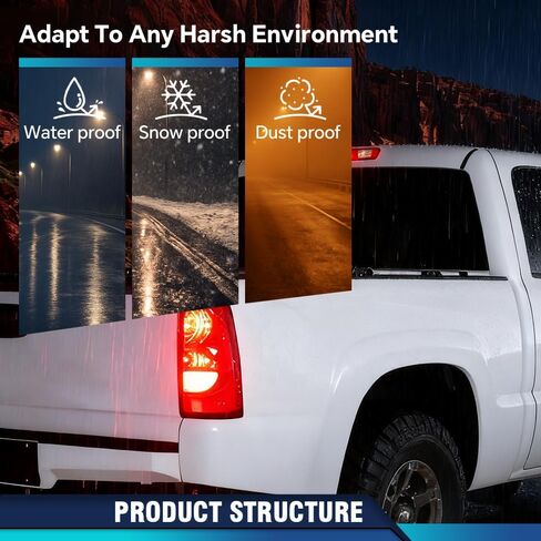 مصابيح خلفية PIT66 متوافقة مع 2003 2004 2005 2006 Chevy Silverado 1500 2500 3500 مجموعة مصابيح الإضاءة الخلفية LED المصابيح الخلفية اليسرى واليمنى، تتضمن المصابيح وحزام الأسلاك in Saudi Arabia