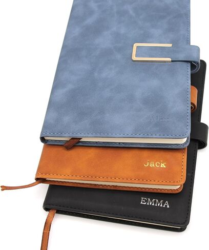 Personalized Notebook with Pen and Gift Box A5 Leather Journal with Engraved Name or Initials Gifts for Women Men Birthday, Best Friend, Mom, Sister, Corporate, Business Gift （8 color） in Saudi Arabia