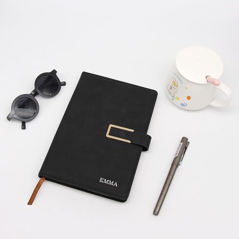 Personalized Notebook with Pen and Gift Box A5 Leather Journal with Engraved Name or Initials Gifts for Women Men Birthday, Best Friend, Mom, Sister, Corporate, Business Gift （8 color） in Saudi Arabia