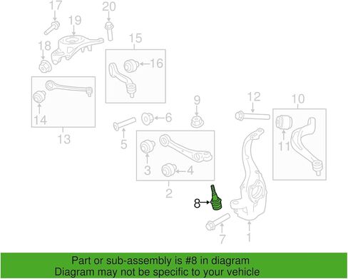 وصلة كروية أمامية سفلية لـ 10-18 Audi A4 A5 Quattro Allroad S4 S5 B8 B8.5 Q5 RS5 C7 A6 A7 S6 S7 RS7 C7 C7.5 مجموعة قطعتين (M14) in Kuwait
