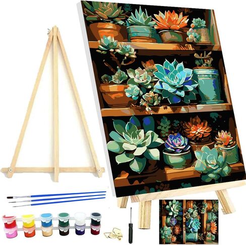 مجموعات الطلاء بإطار من Meothan للبالغين، طلاء الهالوين حسب الرقم للبالغين المبتدئين، مجموعات الطلاء بالأرقام على القماش مع إطار وحامل لديكور جدار المنزل 11.8 × 15.7 بوصة (شبح) in Kuwait