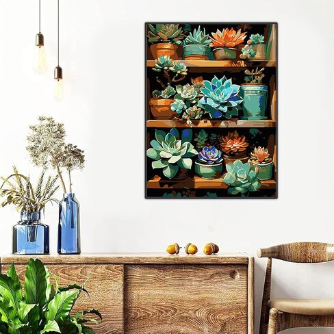 مجموعات الطلاء بإطار من Meothan للبالغين، طلاء الهالوين حسب الرقم للبالغين المبتدئين، مجموعات الطلاء بالأرقام على القماش مع إطار وحامل لديكور جدار المنزل 11.8 × 15.7 بوصة (شبح) in Kuwait