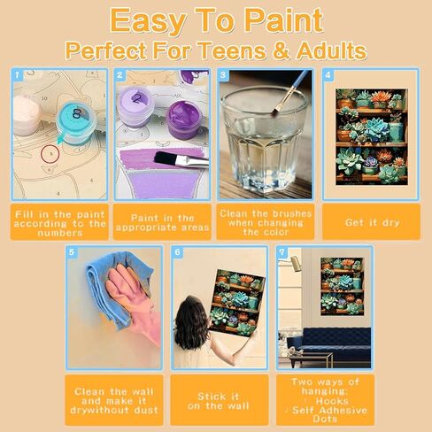 مجموعات الطلاء بإطار من Meothan للبالغين، طلاء الهالوين حسب الرقم للبالغين المبتدئين، مجموعات الطلاء بالأرقام على القماش مع إطار وحامل لديكور جدار المنزل 11.8 × 15.7 بوصة (شبح) in Kuwait