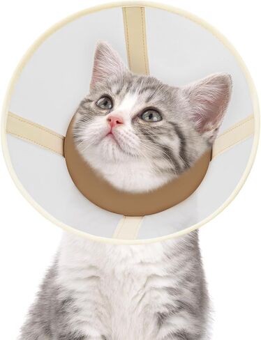 Cat Cone Collar Soft, Breathable Cat Cone Alternative After Surgery, Adjustable Cat Recovery Collar Water Resistant Cat Neck E Collar for Cats Kittens to Stop Licking(Grey,L) in Saudi Arabia