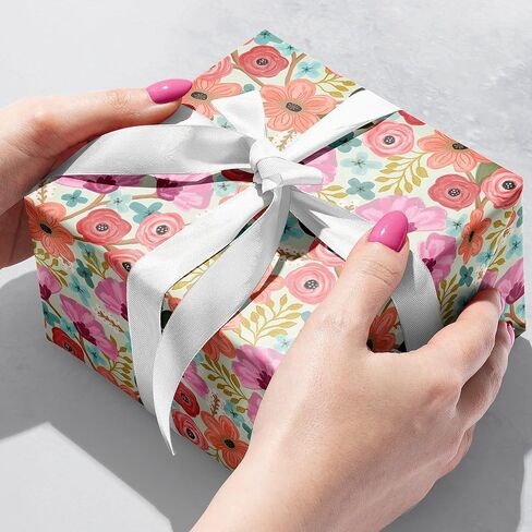 Jillson Roberts Bulk Floral Gift Wrap, Drifting Blossoms, 1/2 Ream 417 feet x 24 inches in Saudi Arabia