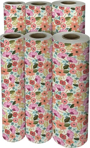 Jillson Roberts Bulk Floral Gift Wrap, Drifting Blossoms, 1/2 Ream 417 feet x 24 inches in Saudi Arabia