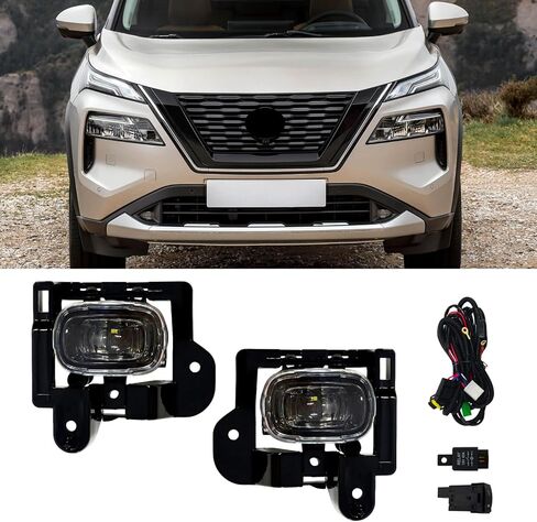 LED Fog Lamps Assembly Compatible with 2021 2022 2023 Nissan X-Trail/Rogue,Fog Lights with Covers Harness Switch Kit Left&Right Side Fog Lights Assembly NS207A in Saudi Arabia