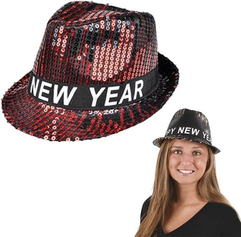 Happy New Years Sequin Fedora Metallic Glitter Party Favors in Saudi Arabia