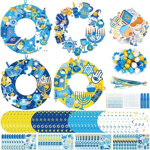 Bafeil 36 Sets Winter Wreath Craft Kits DIY Winter Christmas Wreath Ornaments Decorations Art Sets Snowman Santa Penguin Snowflake Foam Stickers for Xmas Holiday Party Favor Classroom Home Activities in Saudi Arabia
