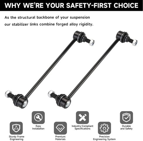 Front Stabilizer Bar Link Kit (2-Pack) - Sway Bar Links for Fiat 500X 2016-2019 & for Jeep Compass 2017-2022 OE# K90344 K750795 in Saudi Arabia