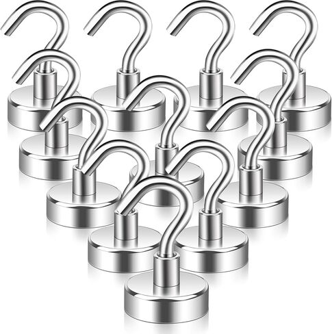 18 Pack Strong Magnetic Hooks，30Lbs Heavy Duty Magnet Hook，Powerful Neodymium Magnet Hooks for Kitchen, Garage, Grill, Cruise, Workplace and Office in Kuwait