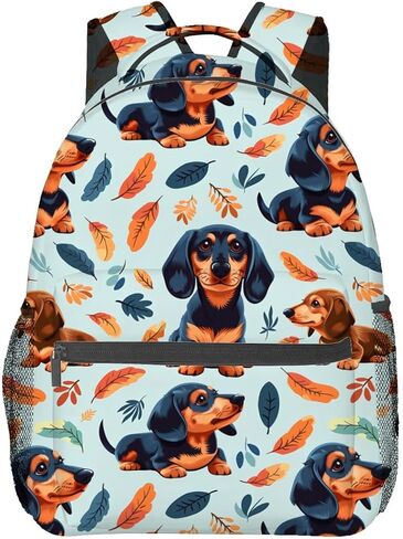 حقيبة ظهر لطيفة من Dachshund، حقيبة ظهر مدرسية للكمبيوتر المحمول للسفر مصنوعة من البوليستر الجميل للنساء والفتيات والأطفال، حقيبة ظهر للعمل الرياضي، حقيبة نهارية عادية، هدايا حقيبة ظهر خفيفة الوزن للمشي لمسافات طويلة والتخييم وصالة الألعاب الرياضية in Kuwait