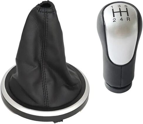 For Ford for Fiesta for Fusion for Transit for Connect 2002 2003 2004 2005 2006 2007 Gear Shift Knob Shifter Lever Change Knob Gaitor Boot Cover(2Pcs 6 Speed Silver) in Saudi Arabia