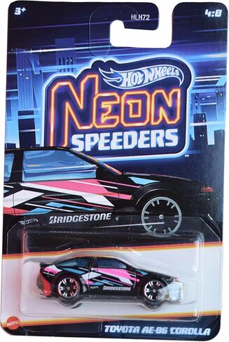 Hot Wheels Toyota AE 86 Corolla, Neon Speeders 4/8 [Black] in Saudi Arabia