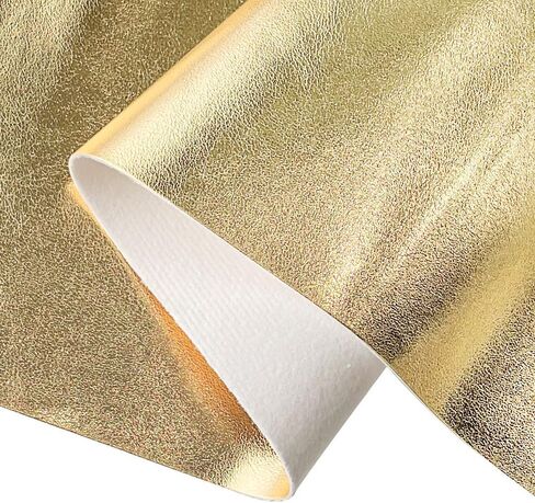 ONEART | Metallic Gold Soft Faux Leather Fabric, 0.9 mm Lambskin Synthetic Pleather for Handbag Wallets Hair Bows Crafts in Saudi Arabia