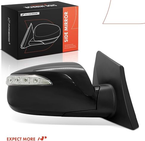 مرآة باب كهربائية جانبية للركاب من A-Premium - متوافقة مع Hyundai Tucson 2010-2015 - مرآة رؤية خلفية خارجية ساخنة قابلة للطي باللون الأسود مع إشارة الانعطاف - استبدال # 876202S050 in Kuwait