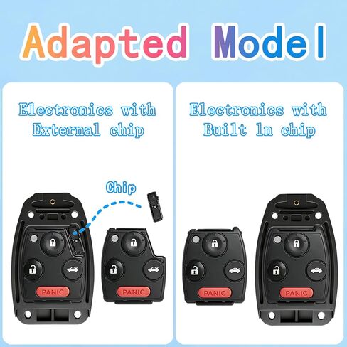 غطاء غطاء Key Fob متوافق مع Honda Accord 2003-2012، Civic EX 2006-2013، Pilot 2009-2015، CR-V 2005-2006 - متين ممتاز، مقاوم للخدش، القطع غير مطلوب (Button4-Black) in Saudi Arabia