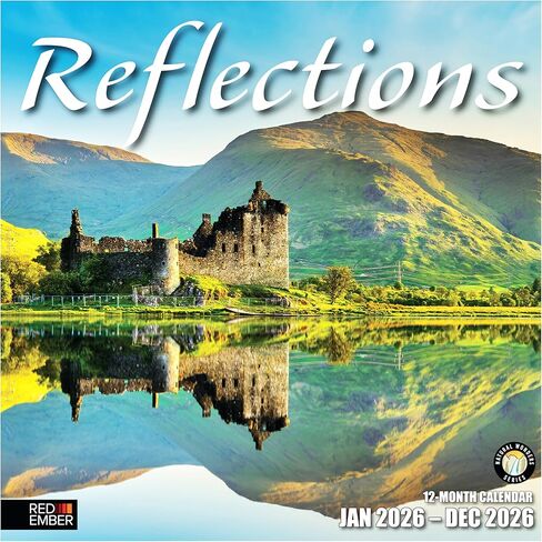 RED EMBER Reflections 2024 Hangable Monthly Wall Calendar | 12" x 24" Open | Thick & Sturdy Paper | Giftable | Beautiful Nature Travel | Perfect for Daily Reflection in Kuwait