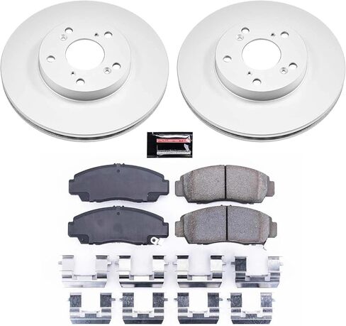 POWERSTOP KOE2558 مجموعة فرامل بديلة أمامية متخصصة - دوارات فرامل OE ووسادات فرامل سيراميك لهوندا أكورد 2003-2007 [نموذج محدد] in Kuwait