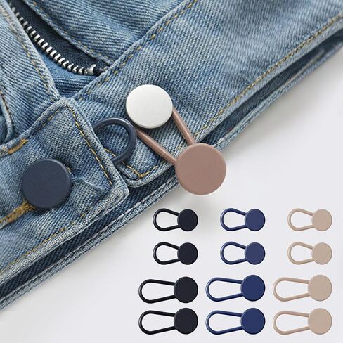 Set of 12 Button Extenders for Pants and Skirts Adjustable Elastic Waist Extension Clips for Men and Women in Saudi Arabia