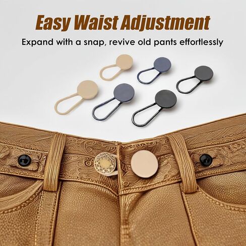 Set of 12 Button Extenders for Pants and Skirts Adjustable Elastic Waist Extension Clips for Men and Women in Saudi Arabia