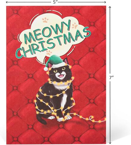 Christmas Piano Cats Pop Up Card, Cute Cats on Piano, Christmas Tree, Presents, Funny 3D Greeting Card, Ideal Gift for Cat Fan, Cat Person, Kid, Boy, Girl, Sister, Brother, 5x7 in Saudi Arabia