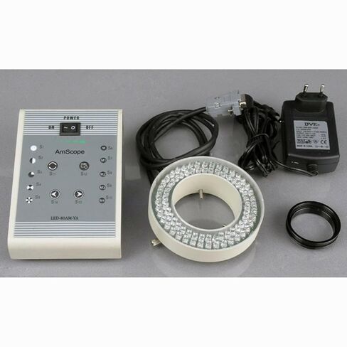 AmScope LED-80M 80-LED Microscope Ring Light w Heavy-Duty Metal Box and Adapter in Saudi Arabia