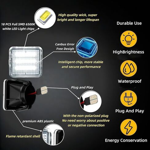 LED License Plate Light Assembly Compatible with 2016 2017 2018 2019 2020 2021 2022 2023 Toyota Tacoma 2014-2021 Tundra Tag Light Lamp Accessories Replacement 6000K White,812700C040,Pack of 2 in Kuwait