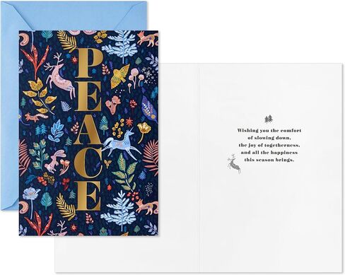 Hallmark Boxed Christmas Cards, Joy to the World (40 Cards and 40 Envelopes) Blue and Gold in Saudi Arabia