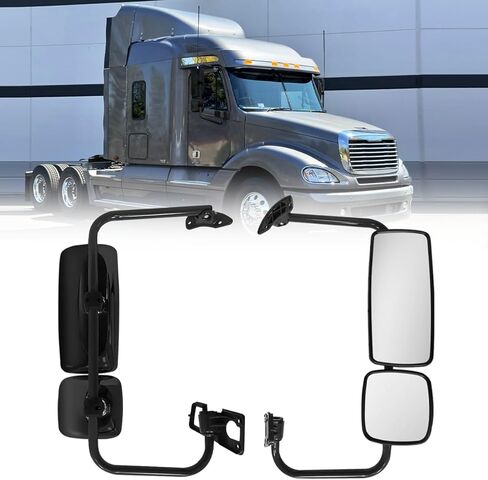 مرآة جانبية متوافقة مع مرآة Freightliner Columbia Century Mirror مرآة الباب السوداء الجانب الأيسر للسائق مناسبة لشاحنات Freightliner Century Columbia 1996-2010 in Kuwait