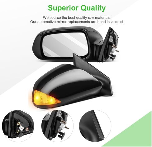 SCITOO Side View Mirrors A Pair of Mirrors Compatible with 2005-2010 forFor Scion TC Base Coupe 2-Door 2.4L SC1320102 SC1321102 Power Adjustment Non-Heated Turn Signal in Saudi Arabia