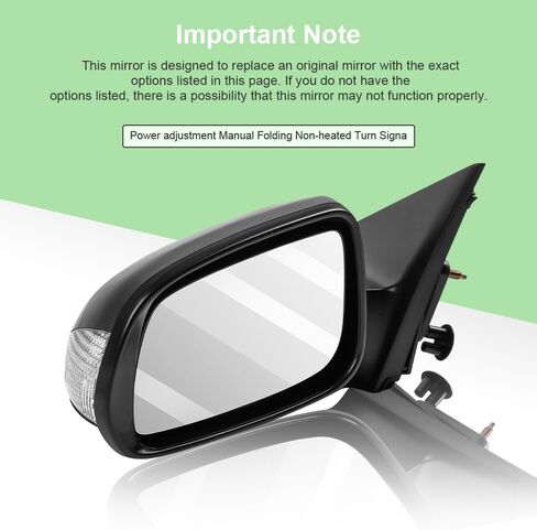 SCITOO Side View Mirrors A Pair of Mirrors Compatible with 2005-2010 forFor Scion TC Base Coupe 2-Door 2.4L SC1320102 SC1321102 Power Adjustment Non-Heated Turn Signal in Saudi Arabia