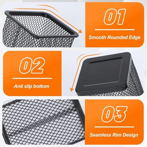 Mesh Pen Holder for Desk, Metal Wire Square Shape Pencil Cup Holder for Office Home School, Desktop Organizer and Accessories, Black in Saudi Arabia