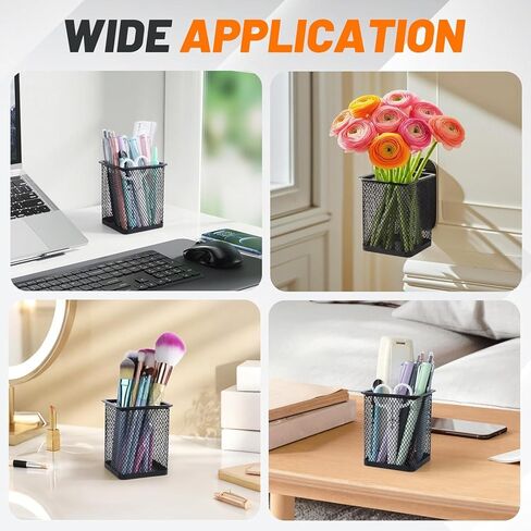 Mesh Pen Holder for Desk, Metal Wire Square Shape Pencil Cup Holder for Office Home School, Desktop Organizer and Accessories, Black in Saudi Arabia