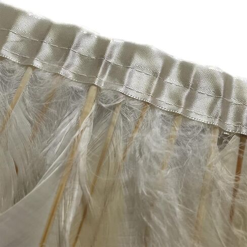 LONDGEN Rooster Hackle Feather Fringe Trim 12-14inch in Width for Clothes Decoration and Wedding ,Halloween Party Pack of 1 Yard (Turquoise) in Kuwait