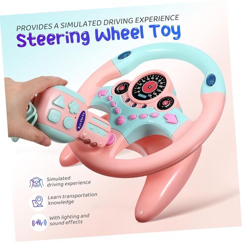 Homoyoyo Steering Wheel for Driving Simulator with Lights and Sounds Realistic Steering Wheel for Pretend in Saudi Arabia