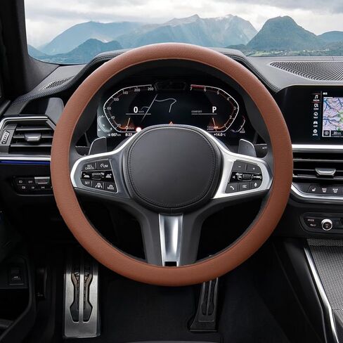 Car Steering Wheel Cover, Universal 13.5 to 15 inches Silicone Steering Cover Compatible with Most Car Models Fit for Round D Shape in Saudi Arabia