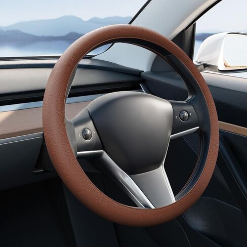 Car Steering Wheel Cover, Universal 13.5 to 15 inches Silicone Steering Cover Compatible with Most Car Models Fit for Round D Shape in Saudi Arabia