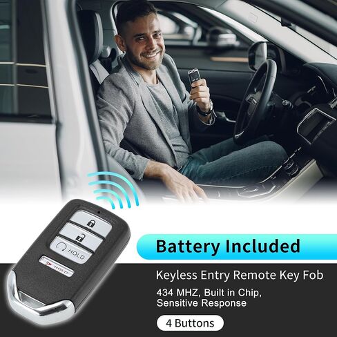 X AUTOHAUX KR5V2X 434Mhz استبدال دخول بدون مفتاح مفتاح ذكي عن بعد فوب لهوندا Ridgeline RTL RTS Sport 2017 2018 2019 A2C97488400 72147-T6Z-A11 4 أزرار in Kuwait