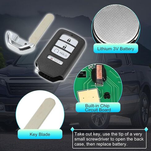 X AUTOHAUX KR5V2X 434Mhz استبدال دخول بدون مفتاح مفتاح ذكي عن بعد فوب لهوندا Ridgeline RTL RTS Sport 2017 2018 2019 A2C97488400 72147-T6Z-A11 4 أزرار in Kuwait
