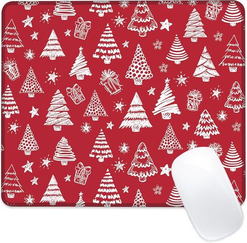 Identiy Christmas Small Mouse Pad, Cute Cartoon Santa and Snowman Gaming Desk Mat for Keyboard and Mouse, Non-Slip Rubber Base Stitched Edges Small Desk Pad for Computer Laptop Home Office 9.4"x7.9" in Saudi Arabia