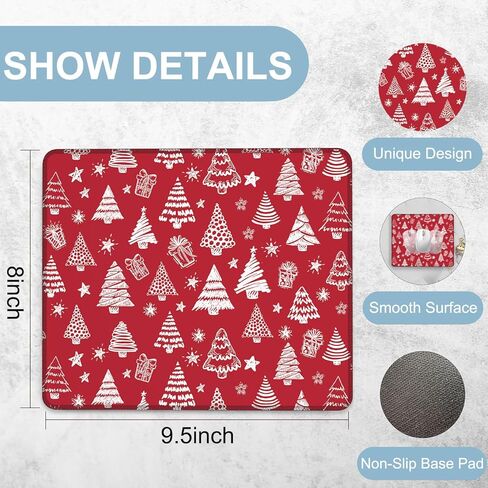 Identiy Christmas Small Mouse Pad, Cute Cartoon Santa and Snowman Gaming Desk Mat for Keyboard and Mouse, Non-Slip Rubber Base Stitched Edges Small Desk Pad for Computer Laptop Home Office 9.4"x7.9" in Saudi Arabia