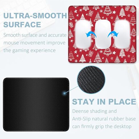 Identiy Christmas Small Mouse Pad, Cute Cartoon Santa and Snowman Gaming Desk Mat for Keyboard and Mouse, Non-Slip Rubber Base Stitched Edges Small Desk Pad for Computer Laptop Home Office 9.4"x7.9" in Saudi Arabia