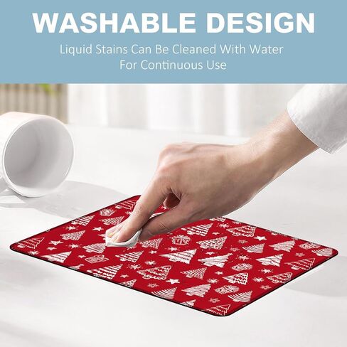 Identiy Christmas Small Mouse Pad, Cute Cartoon Santa and Snowman Gaming Desk Mat for Keyboard and Mouse, Non-Slip Rubber Base Stitched Edges Small Desk Pad for Computer Laptop Home Office 9.4"x7.9" in Saudi Arabia