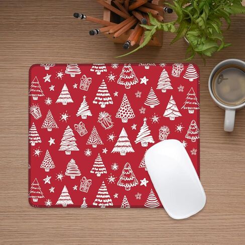 Identiy Christmas Small Mouse Pad, Cute Cartoon Santa and Snowman Gaming Desk Mat for Keyboard and Mouse, Non-Slip Rubber Base Stitched Edges Small Desk Pad for Computer Laptop Home Office 9.4"x7.9" in Saudi Arabia