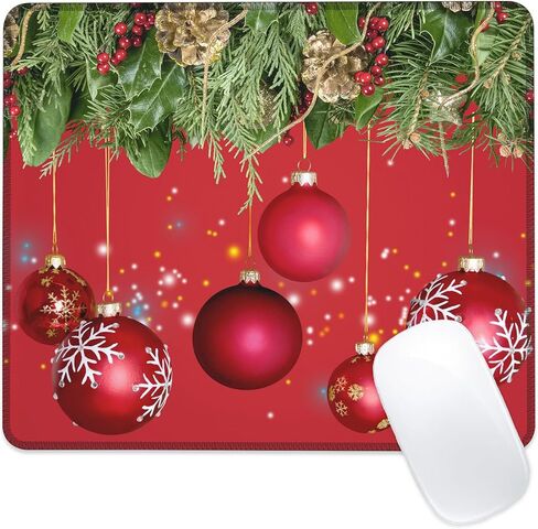 Identiy Christmas Small Mouse Pad, Cute Cartoon Santa and Snowman Gaming Desk Mat for Keyboard and Mouse, Non-Slip Rubber Base Stitched Edges Small Desk Pad for Computer Laptop Home Office 9.4"x7.9" in Saudi Arabia