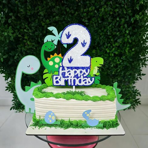 Pink Dinosaur Cake Topper Girl,3rd Birthday Dino Cake Topper 3, Tropical Theme Dinosaur Cake Decorations For Princess 3 Year Old Birthday Party Decorations in Saudi Arabia