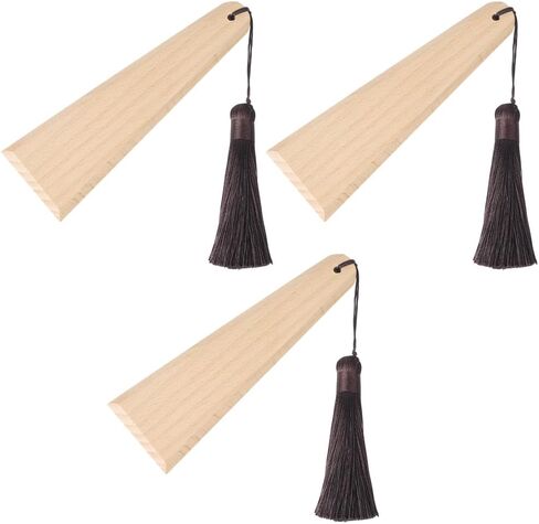 BENECREAT 3Pcs Wooden Wax Pressing Tool, Beech Wood Leather Zipper Smoother 5.5" Triangle Canvas Wax Applicator for Boots Stitching Seam Maintenance in Saudi Arabia