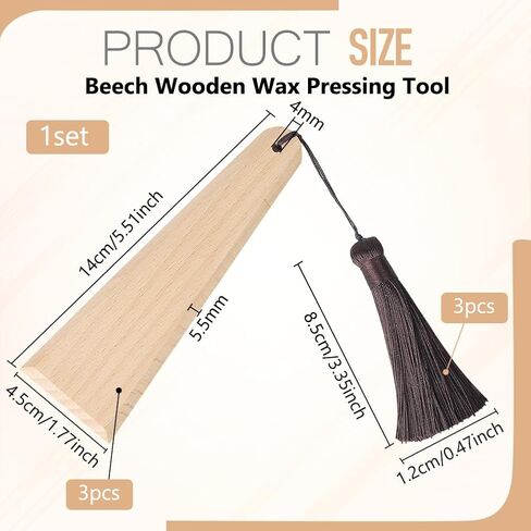 BENECREAT 3Pcs Wooden Wax Pressing Tool, Beech Wood Leather Zipper Smoother 5.5" Triangle Canvas Wax Applicator for Boots Stitching Seam Maintenance in Saudi Arabia